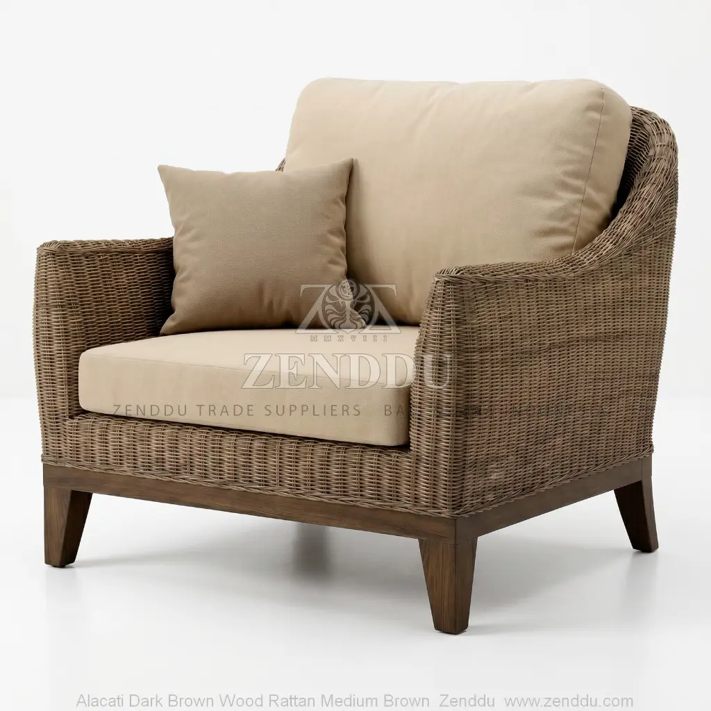 Alacati Dark Brown Wood Rattan Medium Brown.webp
