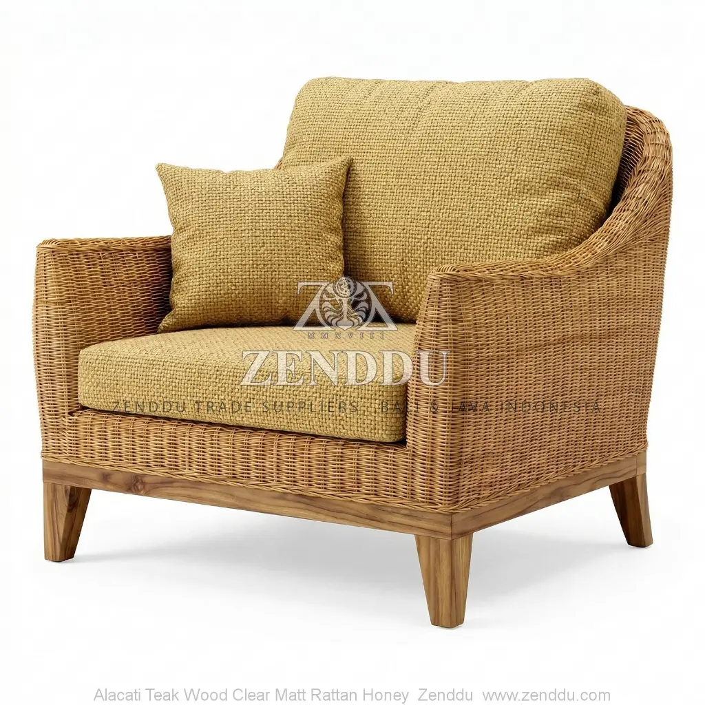 Alacati Teak Wood Clear Matt Rattan Honey.webp